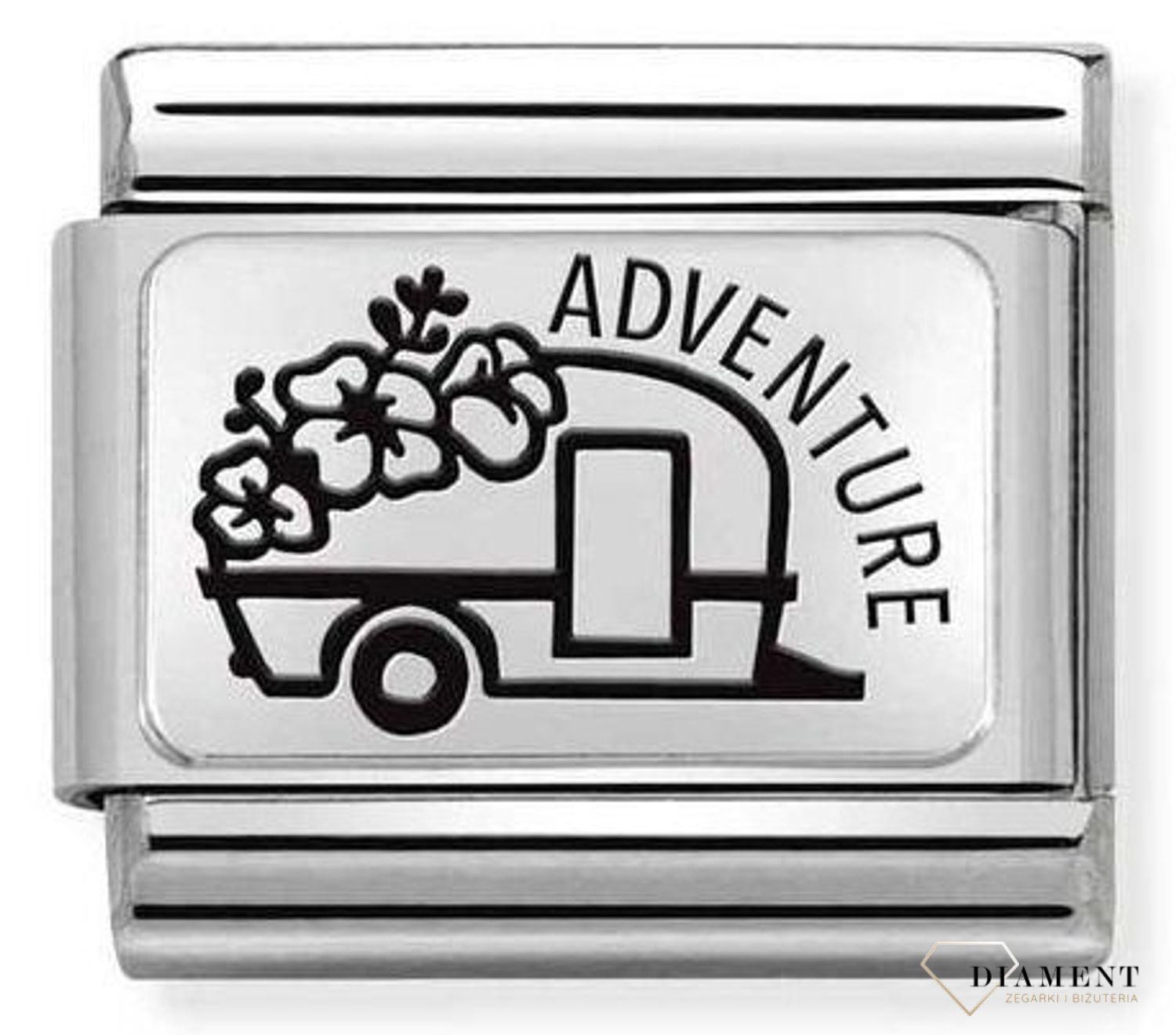 Nomination Link 925 Silver 'Napis Przygoda Kemping z Kwiatami' 330111 25 ✓oryginalna biżuteria Nomination ✓ prezent dla przyjaciółki✓ prezent na urodziny✓ prezent dla przyjaciółki✓ Biżuteria Nomination.jpg